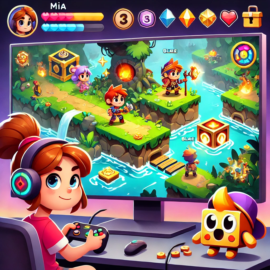 Virtual world with floating islands